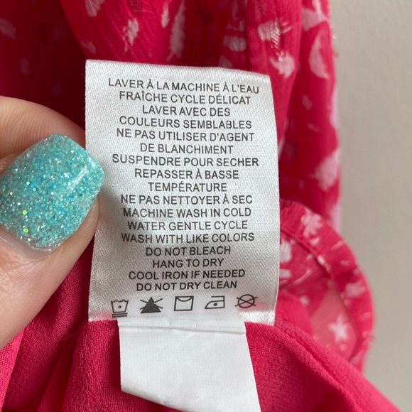 Joie Hot Pink Floral Cap Sleeve Blouse - Picture 13 of 13